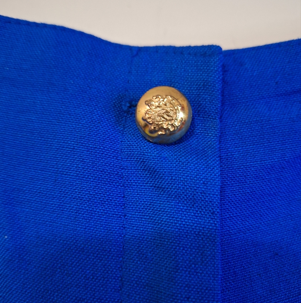 Vintage Liptons High Waist Wide Leg Pleated Shorts Culottes Blue Modern Size L - Picture 7 of 10